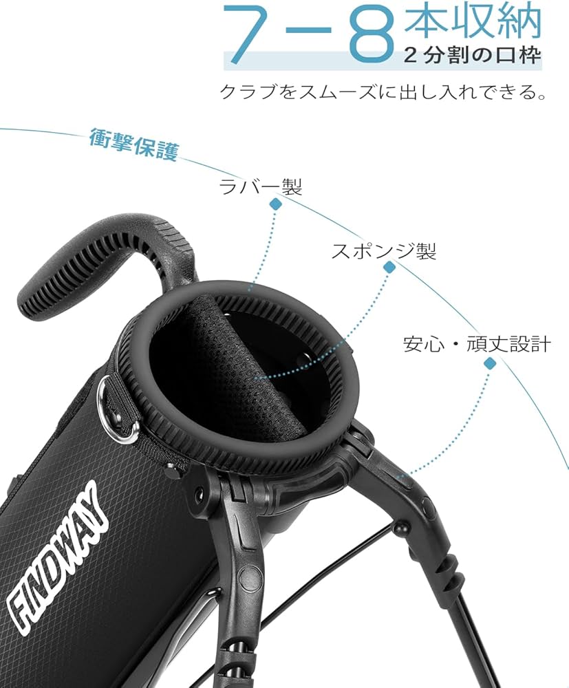 Amazon.co.jp: Findway ゴルフ スタンドバッグ ゴルフバッグ セルフ