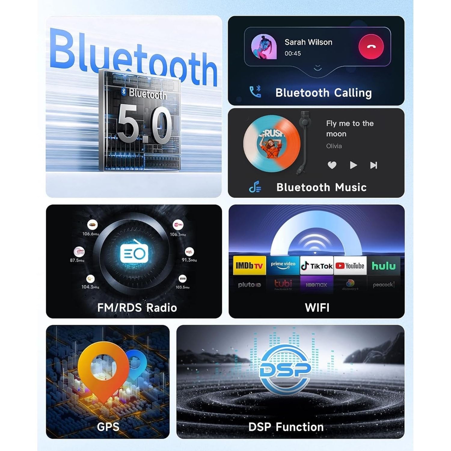 Generico Autoradio Wireless Android 15 CarPlay Android Auto per Hyundai Classic Santa Fe 2006-2015, Schermo da 9 Pollici con GPS, WiFi, Bluetooth, FM, RDS e Telecamera Posteriore (4-Core (2G+32G))