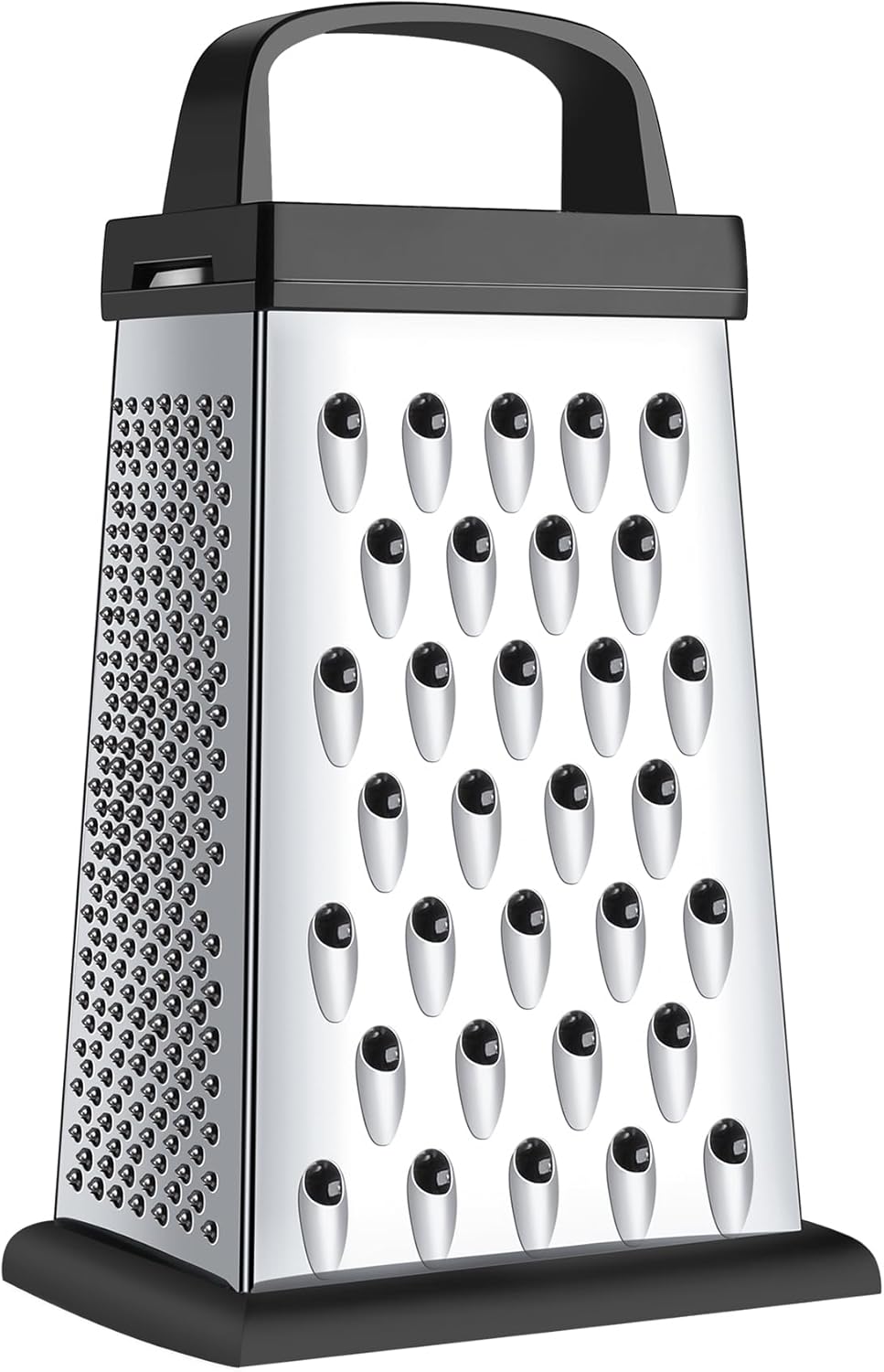 Kaishun Cheese Grater, Mini Size 4-Sided Stainless Steel Grater, Food Shredder for Cheese, Parmesan, Vegetable, Dishwasher Safe, Black