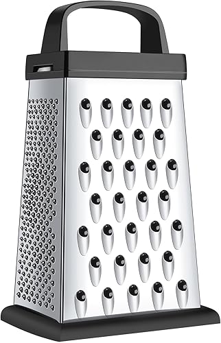 Miniatura 1 de Rallador de queso, rallador de acero inoxidable de 4 caras, tamaño pequeño, triturador de alimentos para queso, parmesano, verduras, apto para