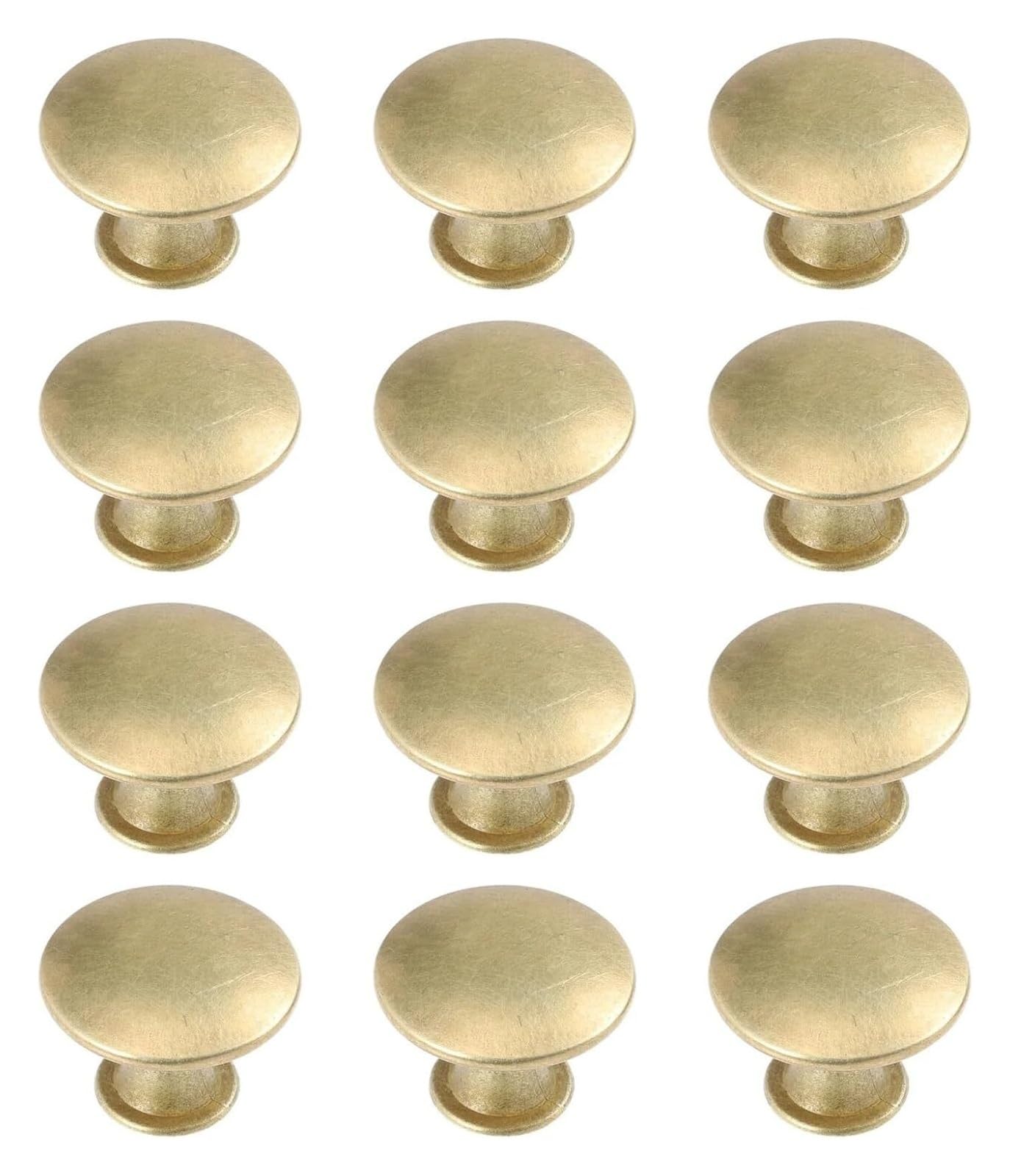 Gkirqvpe One Color Cabinet Knobs, Pack Of 12 Zinc Alloy Round Cabinet Knobs 3X3x2.1cm For Kitchen Drawers Wardrobes Cupboard