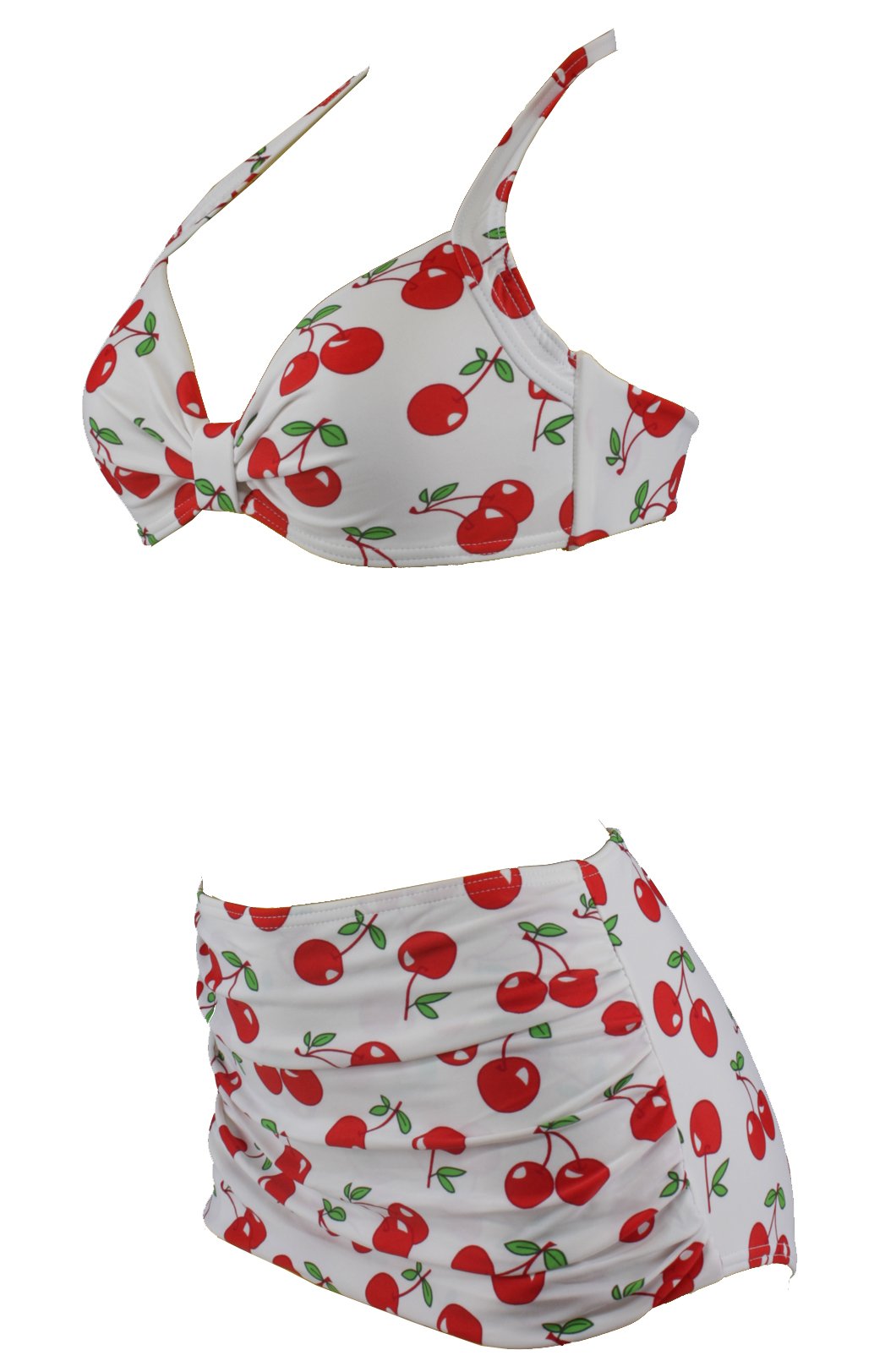 ALOHA, costume da bagno da donna con motivo di ciliegie, bikini in stile vintage, codice articolo A1041