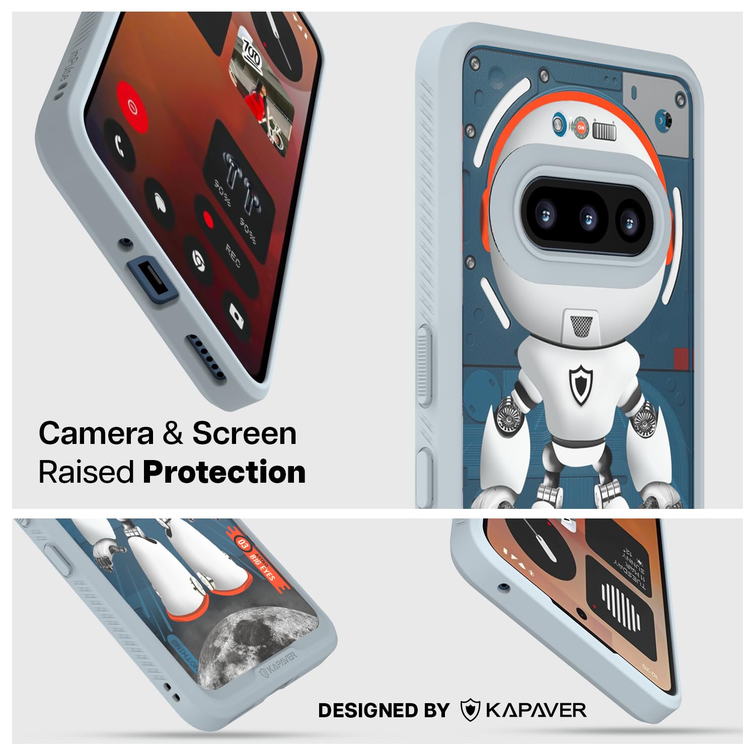 KAPAVER Impulse Series Back Cover Case for Nothing Phone 3a (PC +TPU) (Astro Gray) 21 71yhMf6I9XL. SL1500