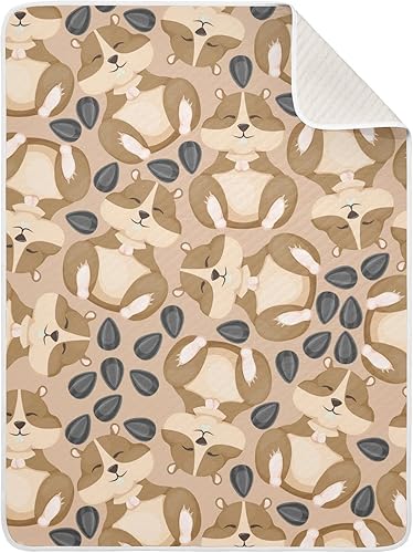 Ollabaky Manta de bebé de hámster para niños y niñas, manta de algodón para envolver para cuna, cochecito de bebé, manta de recepción unisex de 30 x