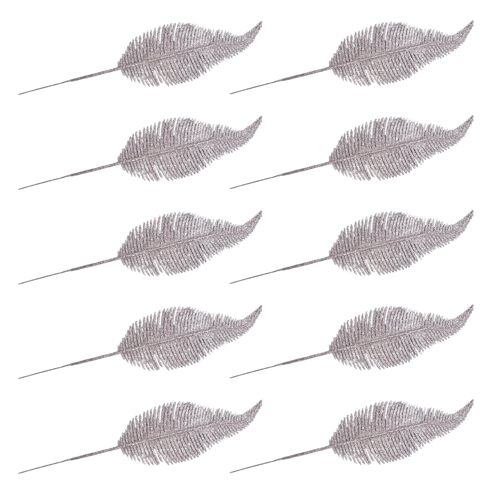 Elnwnnkc Silver Of 10 Christmas Decoration Leaves For Sturdy Portable Festival Decors In Homes And Shop Setting Christmas Leaves