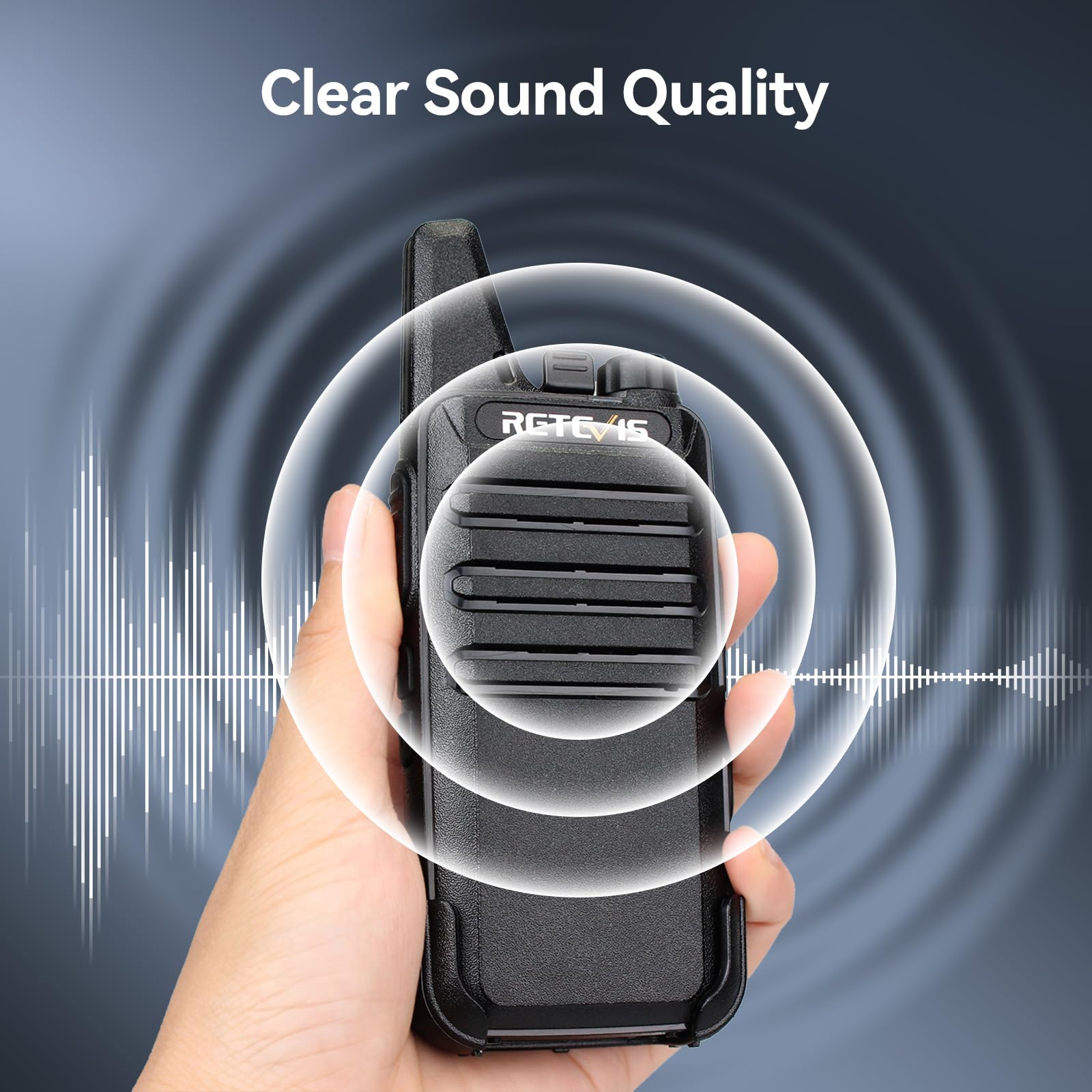 Retevis RT622 Walkie-Talkie, 113g Radio Portatile Ricaricabile, Suono Chiara, VOX, ABS Materiale, Clip Posteriore Rimovibile, PMR446 Interfono Professionali per Alpinismo, Campeggio (Nero, 1 Paio)