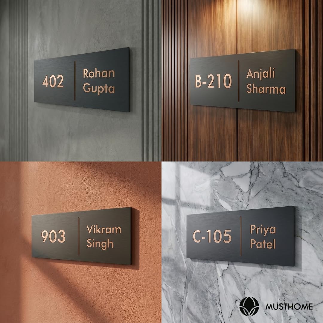 Name plate for home entrance | Wood Personalized NamePlate with 3D Letters | Door nameplates | Custom Name Plate For Home, Office and Outdoor Entrance | 15X30 cm | Wooden | Housewarming Gifts — Amazon image 7