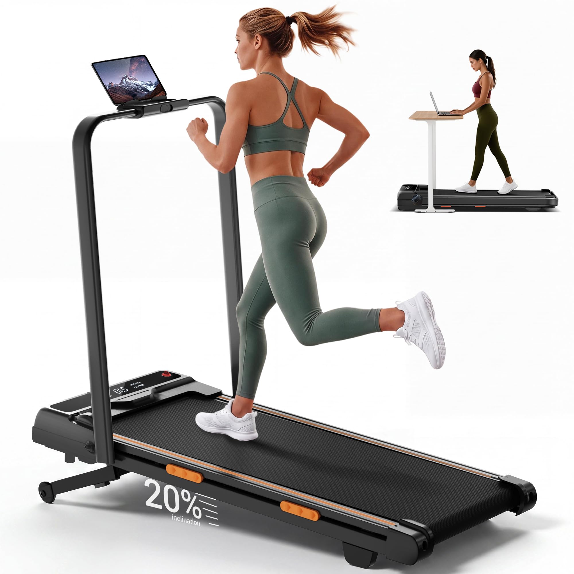 LONTEK Cinta de Correr Plegable con Inclinación Automática 20%