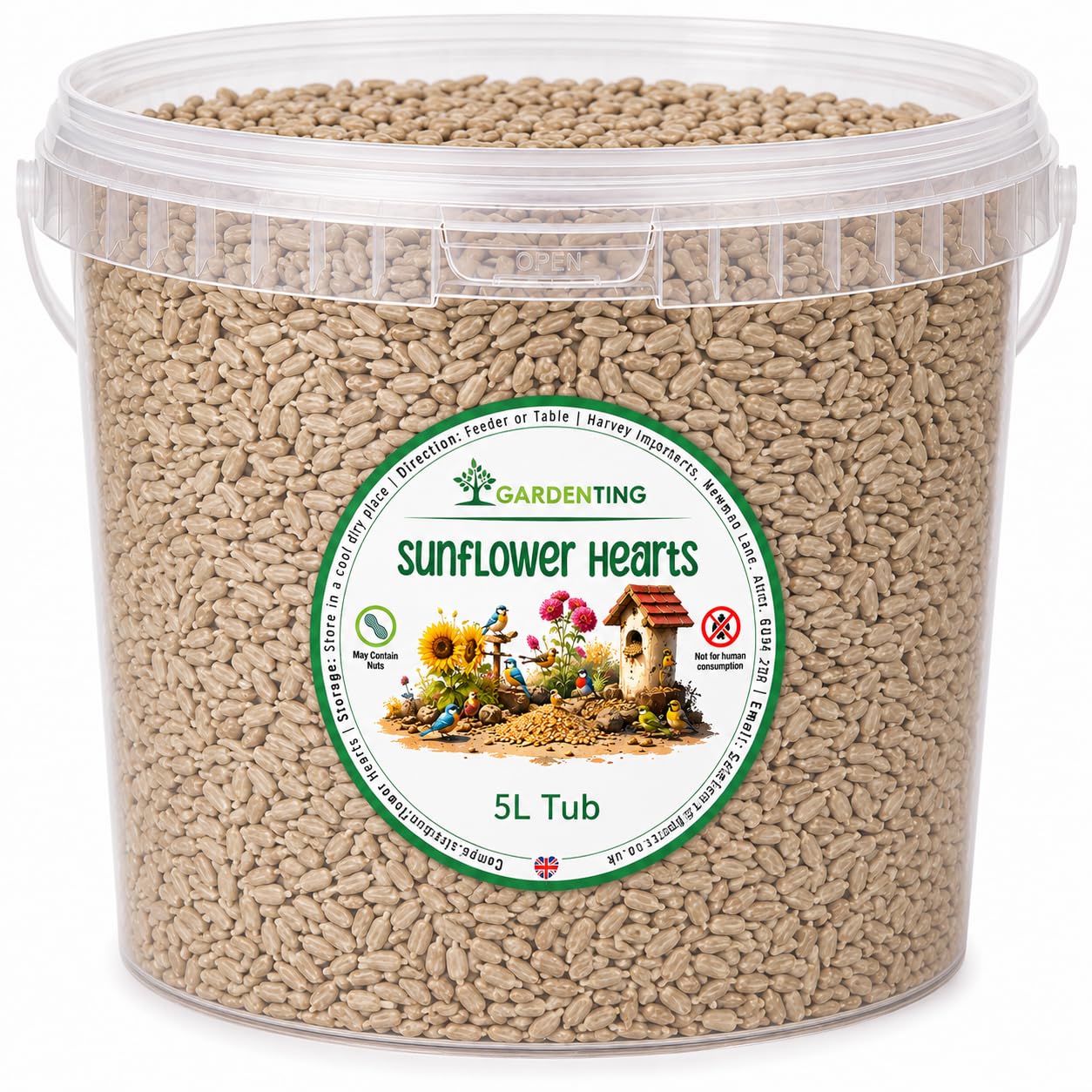 Garden Ting Sunflower Hearts Wild Bird Food, 5 Litre