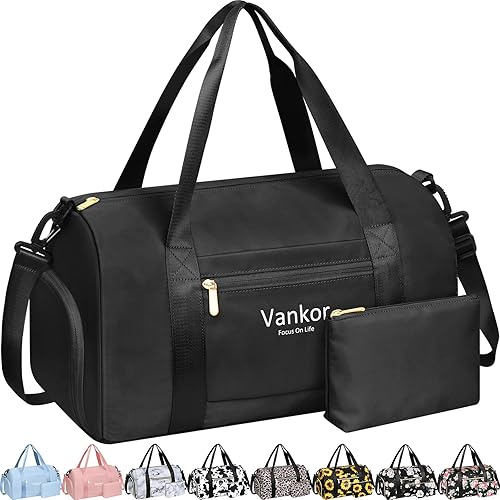 Bolsa de gimnasio para mujer con compartimento para zapatos impermeable bolsa de lona deportiva para viajes fin de semana para llevar en la playa