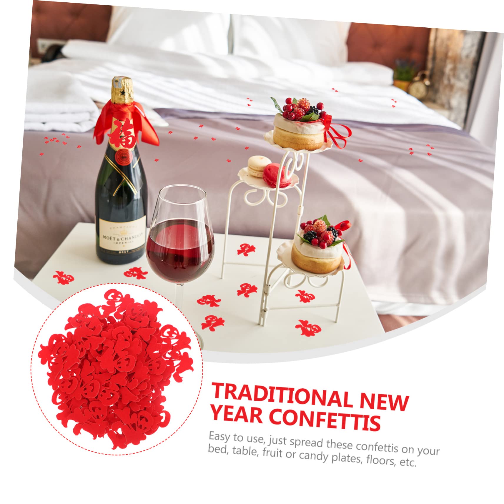 ABOOFAN 5sets Hochzeit Tisch Konfetti Streu Dekorationen Stil Chinesische Dekorationen Für Party 100 Stücke * 5