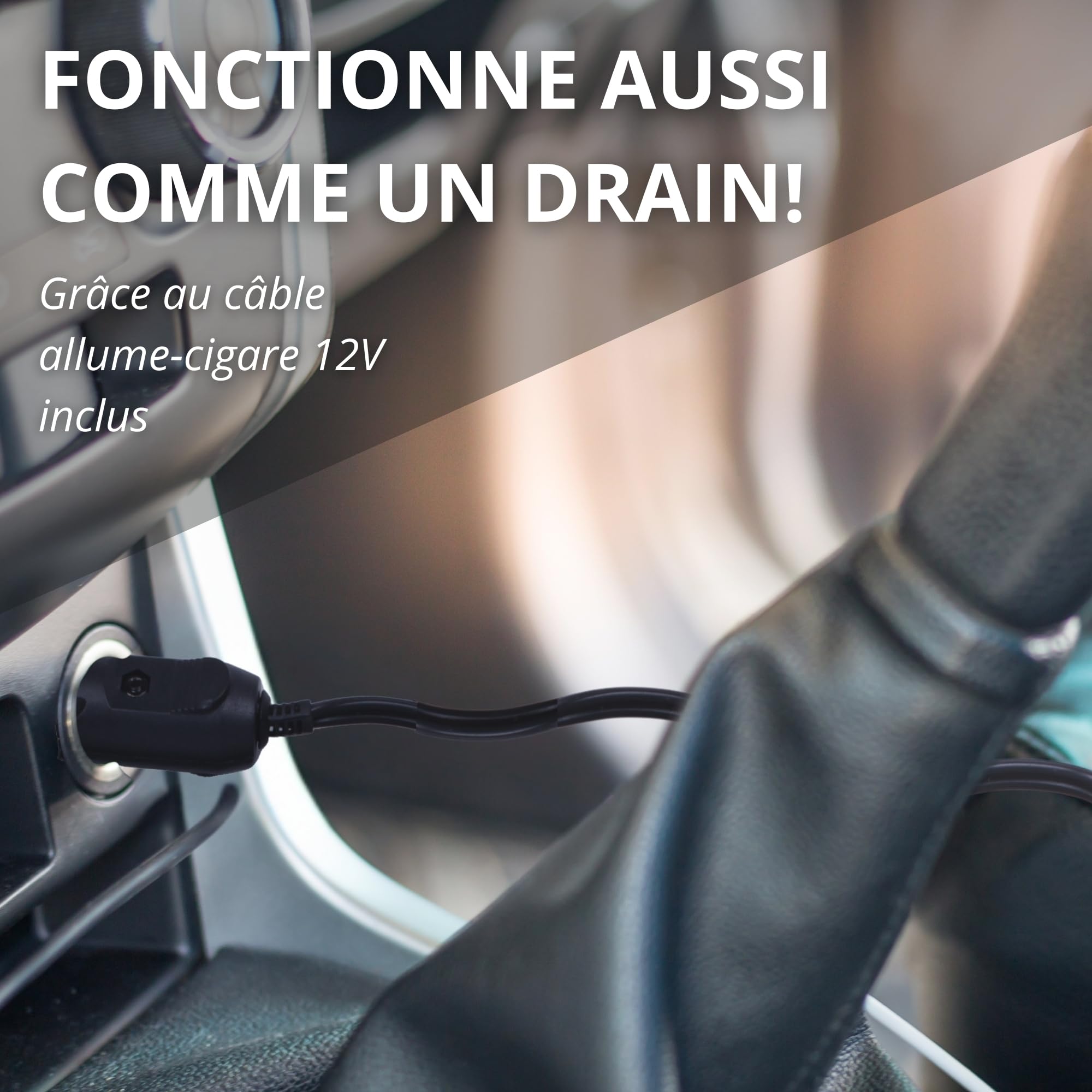 Goodyear Compresseur Portable Rechargeable sans Fil 6 000 Mah, 5 en 1 : Gonflage, Dégonflage, Mesure de Pression, Batterie Externe, Lampe Torche à 6 LED, Accessoires Inclus, Prise Allume-Cigare