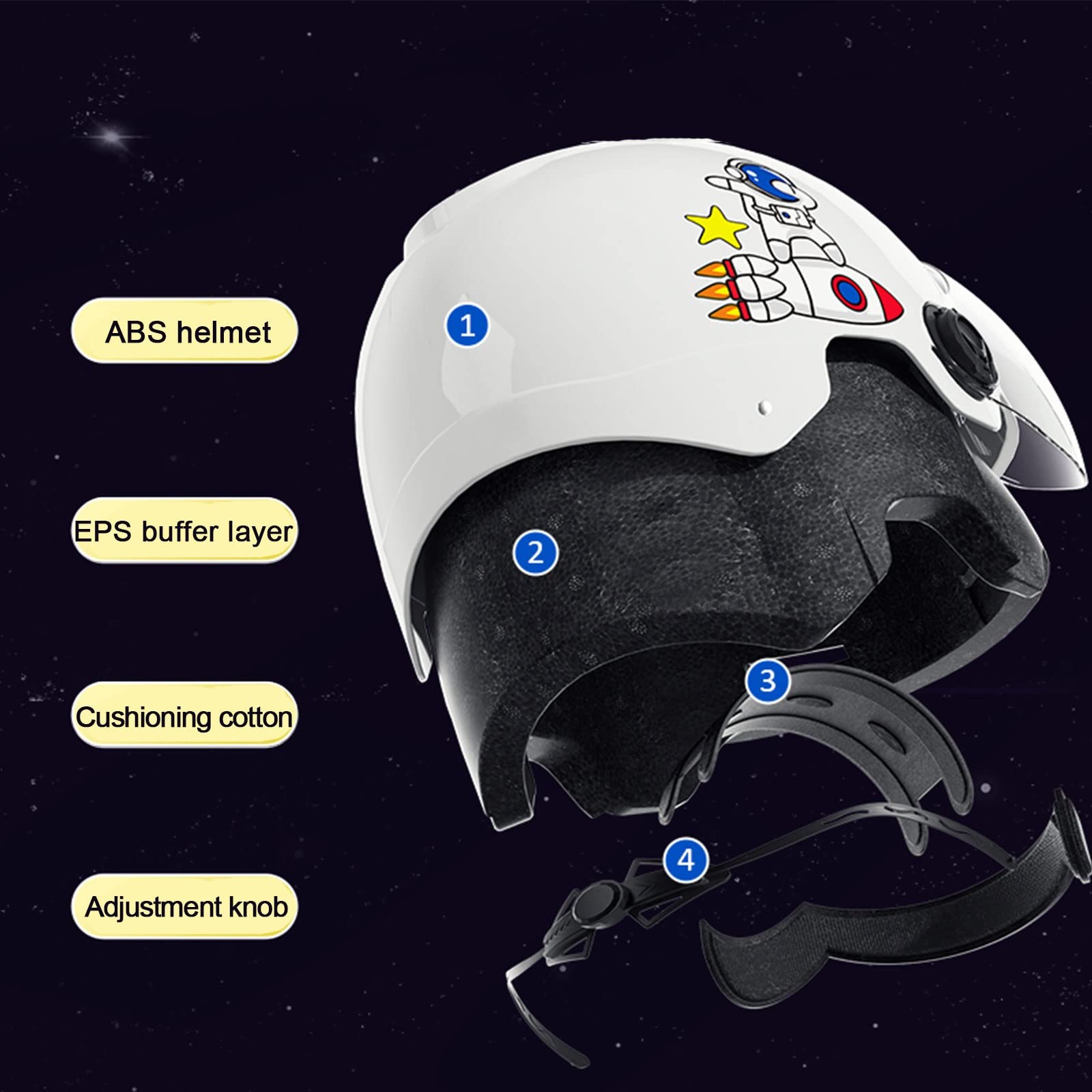 Męski, damski kask motocyklowy z daszkiem - retro otwarte kaski motocyklowe z osłoną przeciwsłoneczną DOT Certified Vintage Scooter Jet Helmet dla Cruiser Touring ATV (55-60cm)