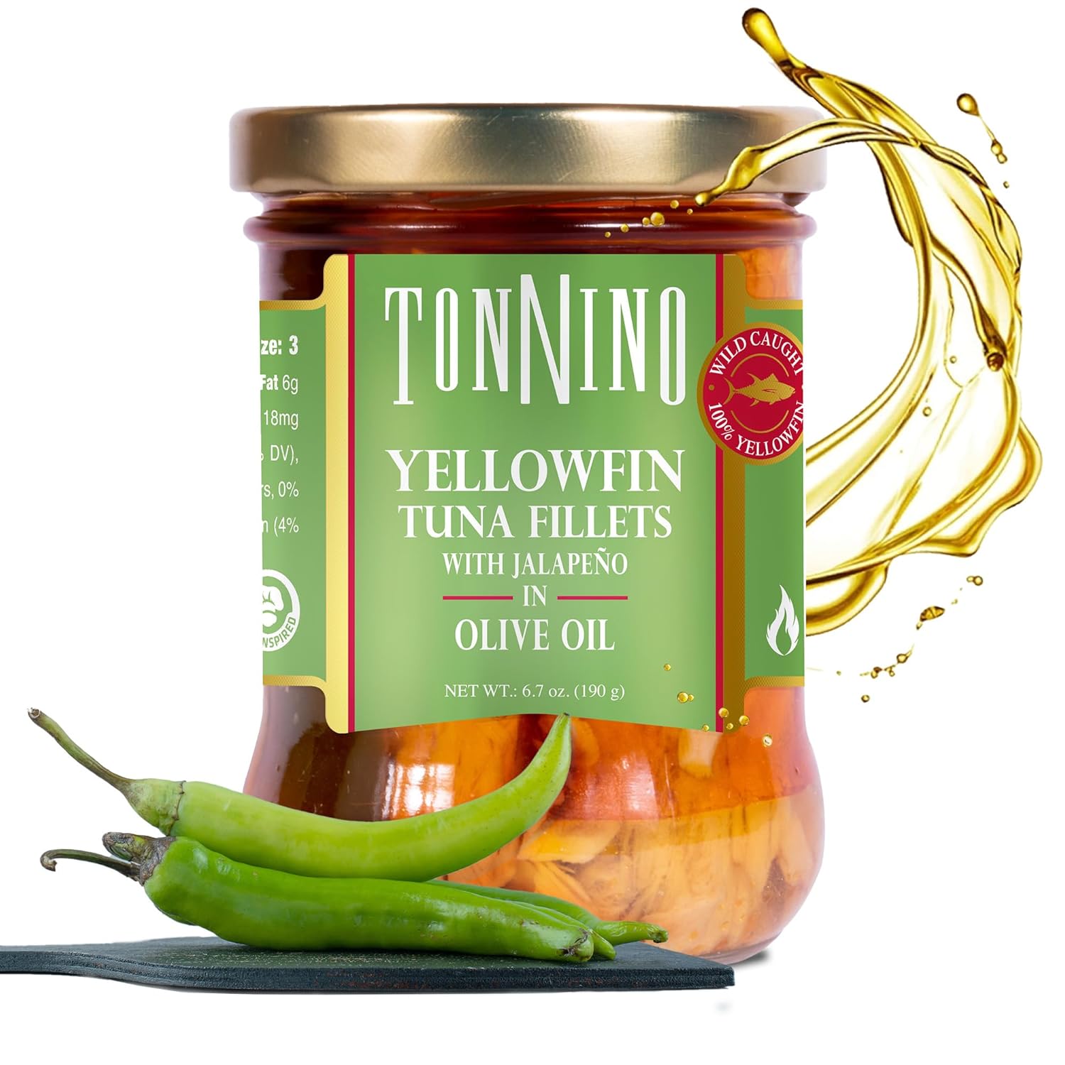 Tonnino Yellowfin Tuna in Olive Oil with Jalapeño 6.7oz