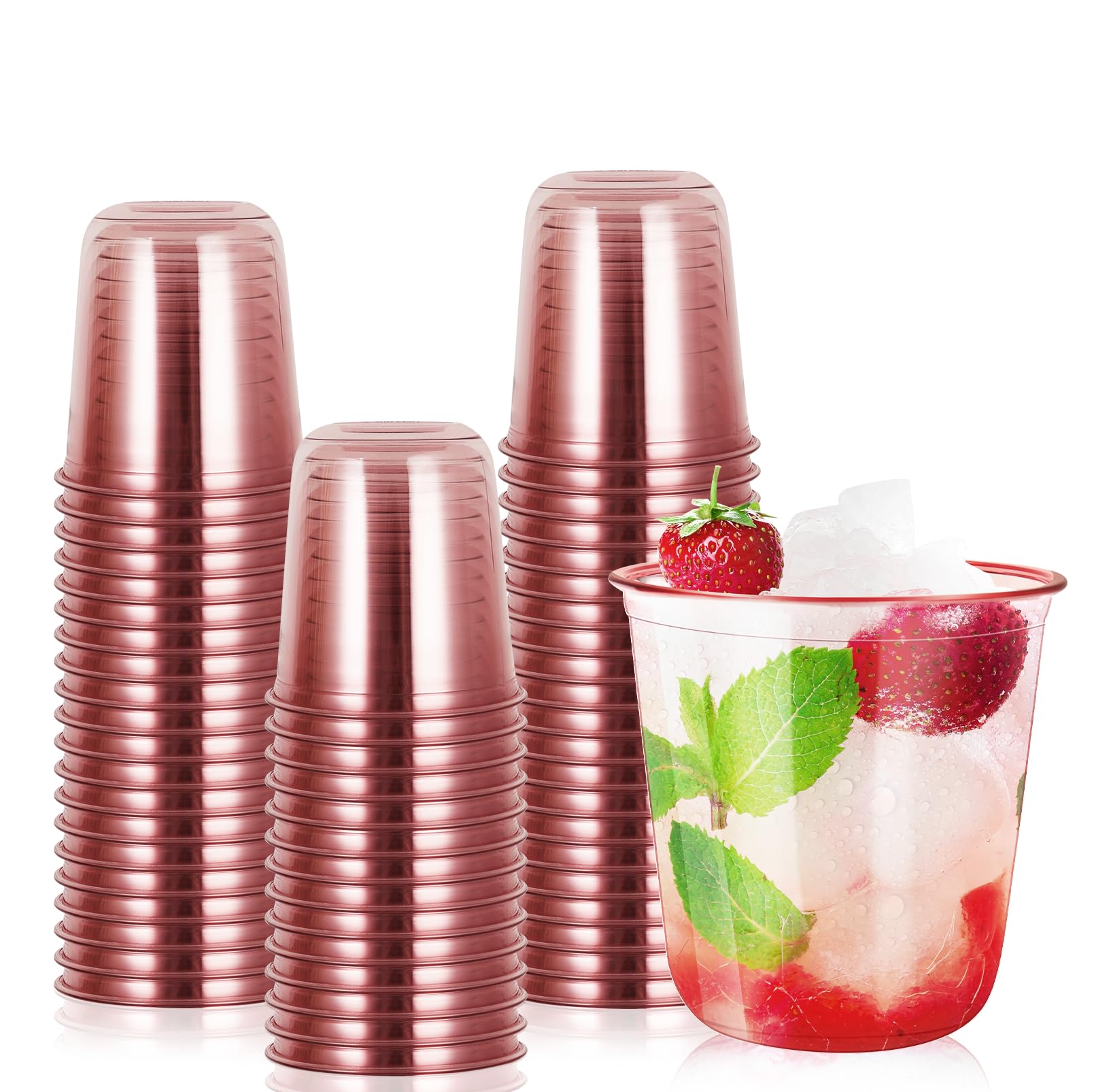 Disposable Stemless Glasses 12oz Crystal Plastic Cups Disposable Cold Party Drinking Cups Wine Glasses for Meeting Weddings Birthdays Cocktail Christmas Party Supplies (Clear, 50 Pcs) — Amazon image 8