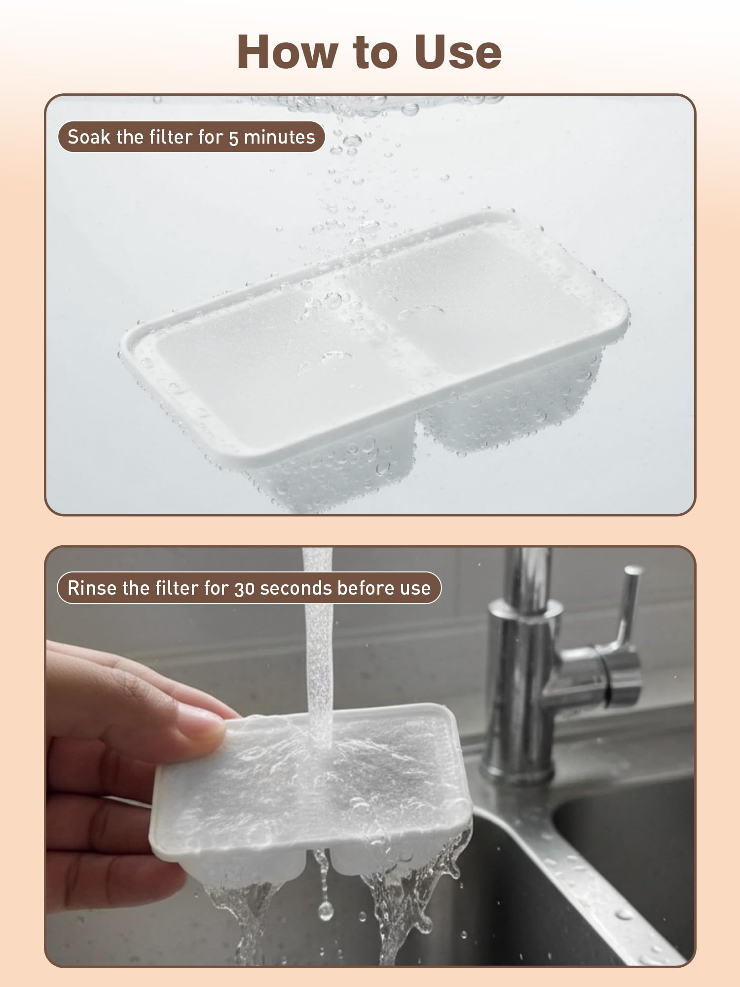 Filtro de fuente de agua para gatos, paquete de 6, carbono, iones, filtro de esponja para fuente de agua inoxidable para gatos