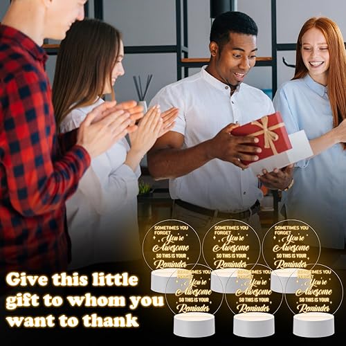 Miniatura 6 de 6 piezas de regalos de agradecimiento a los empleados, luz nocturna acrílica a granel, regalo de agradecimiento, lámpara de noche LED con base,