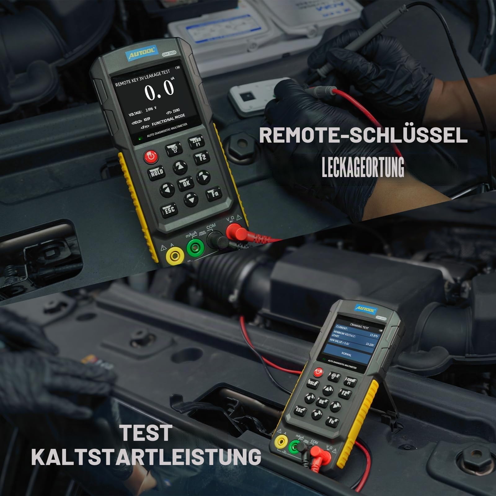 AUTOOL Automotive Multimeter Oszilloskop Auto-Ranging TRMS, AC/DC Digital Oszilloskop und Multimeter 1000V 20A, Automotive Diagnosegerät für ECU Erkennung, K-Linie und CAN-Bus-Signal, Sensorsignal