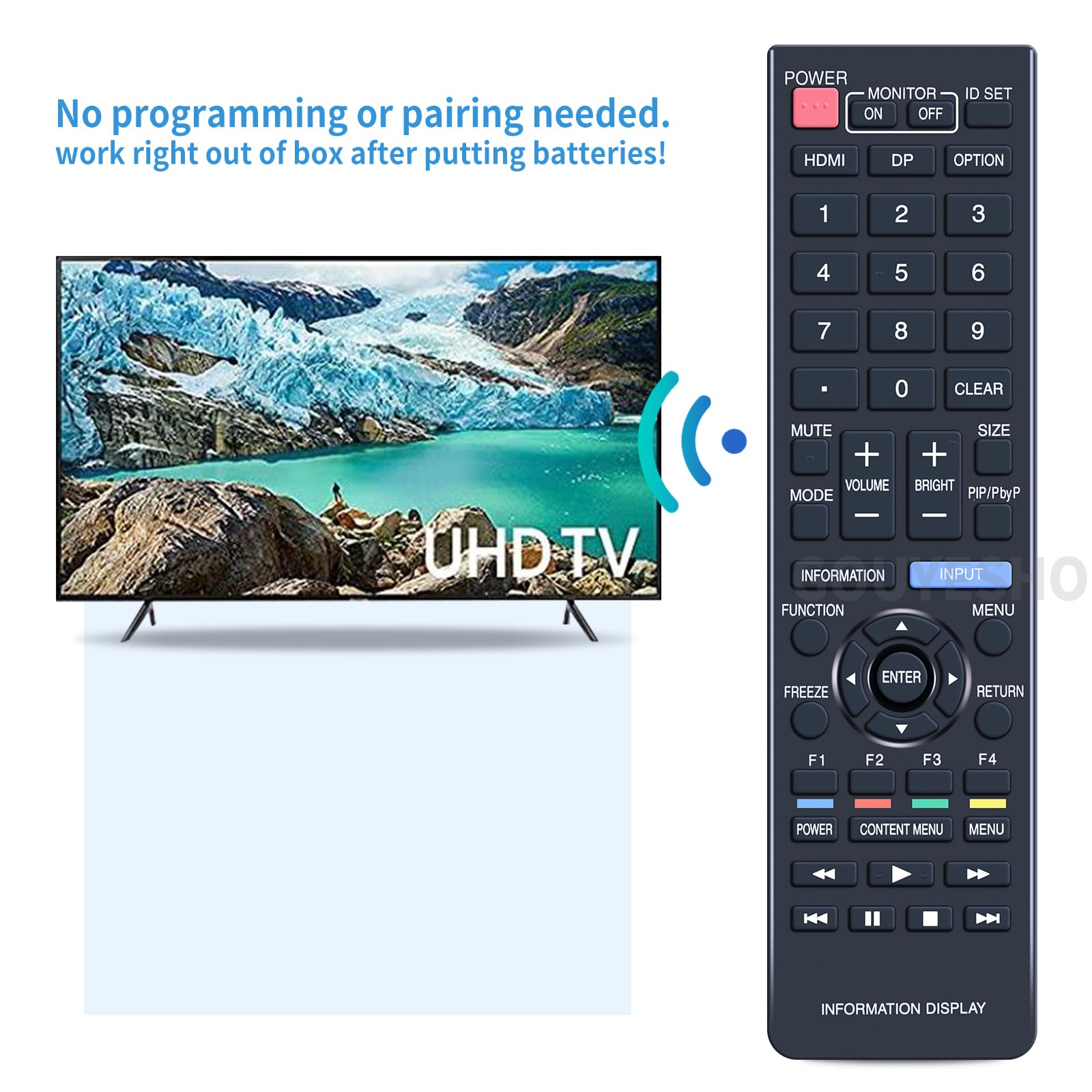 ALLIMITY Ersatz-Fernbedienung Für Sharp LCD Monitore – Passend Für PN-HW861, HW751, HW651, HW551, HW501, HW431