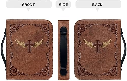 Miniatura 3 de Funda para la Biblia, bolsa de estudio, funda de cuero para la Biblia con asa, funda de transporte impermeable para la Biblia para mujeres y hombres
