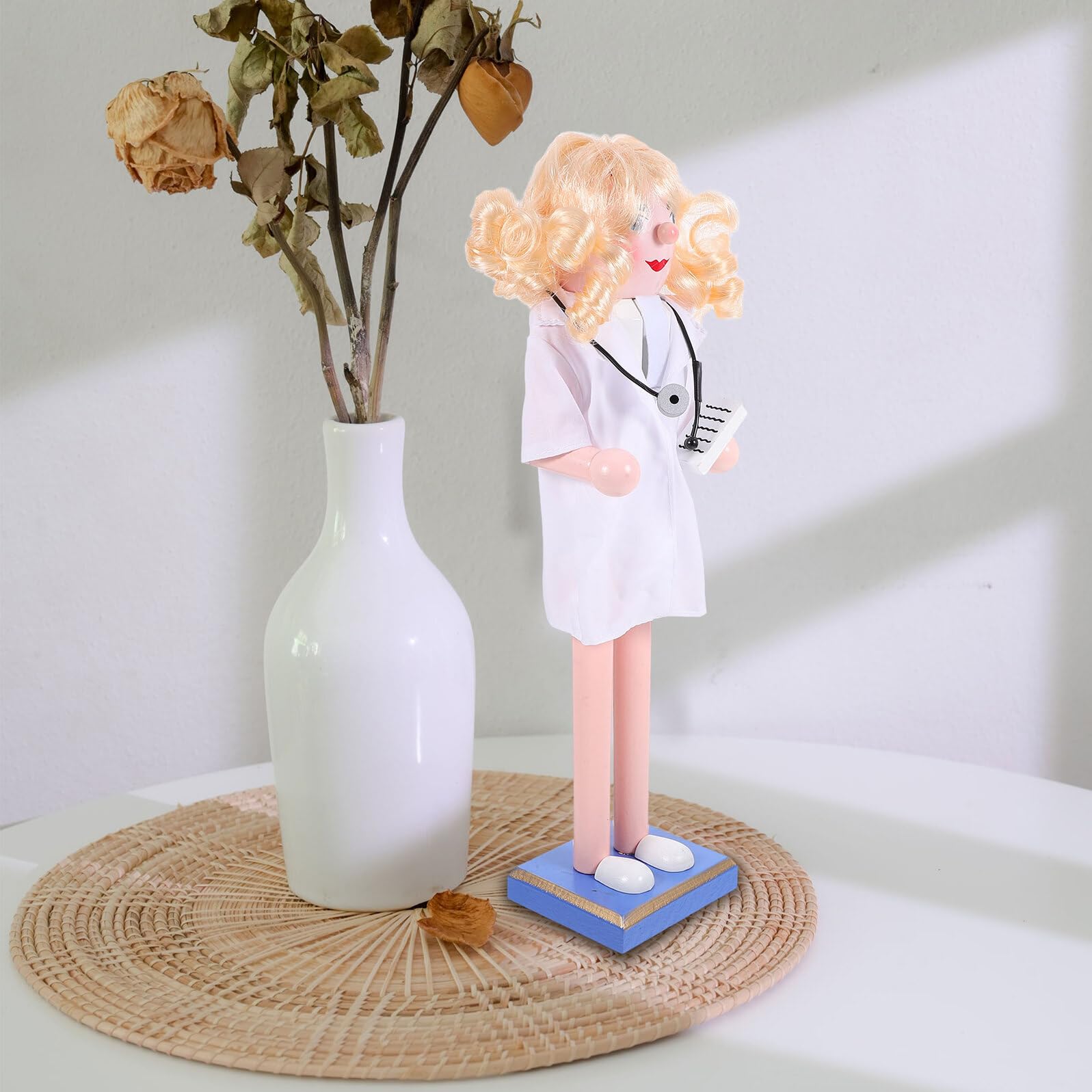 ULTECHNOVO Nussknacker Figur aus Holz für Weihnachten Tisch-nussknacker zum Basteln Traditionelle Weihnachts-Dekoration Fensterbänke und Regale
