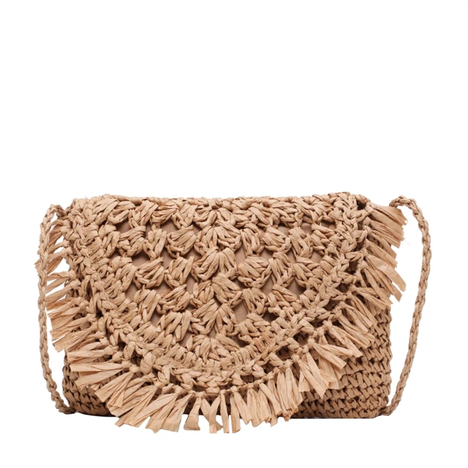 Borse in rattan. Multicolor 23x19 cm Summer Beach: borsa a tracolla intrecciata in rattan