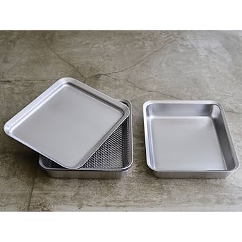 Amazon｜ラバーゼ 燕三条 ステンレス角バット×2 角ざる&角