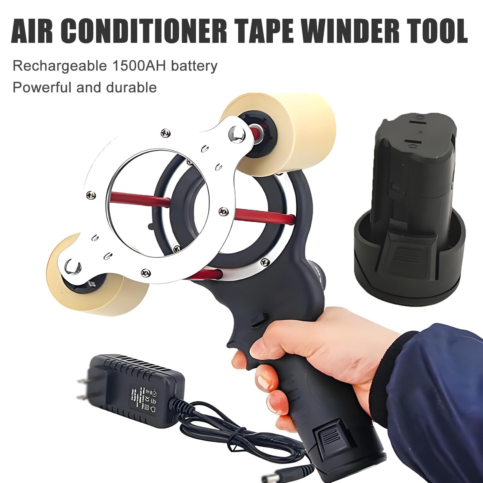 Máquina de envolver cinta eléctrica, máquina de bobinado de cinta de aire acondicionado, diámetro del agujero 70 mm, velocidad de rotación 70 ~ 380 R/min, para tuberías de aire acondicionado y