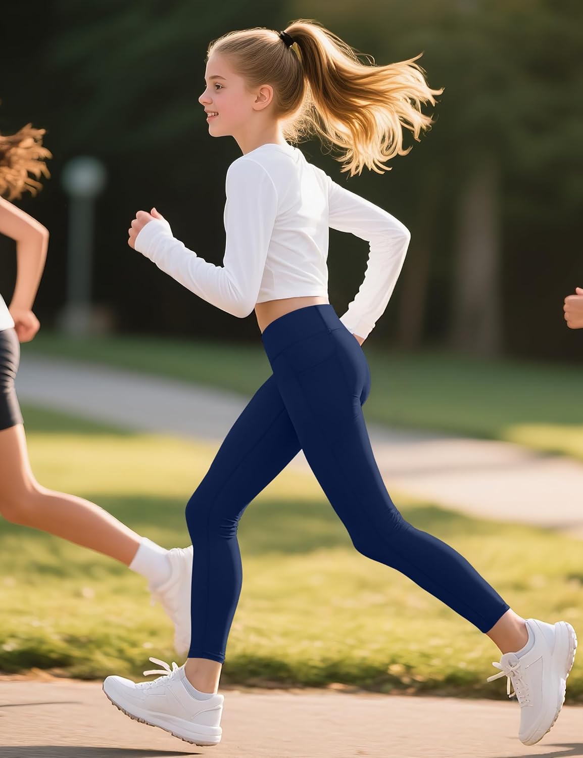 KEREDA Girls Athletic Leggings High Waist for Kids Teen Girls Yoga Dance Running Gym Pants with Pockets Ages 7-14 Years - Image 7