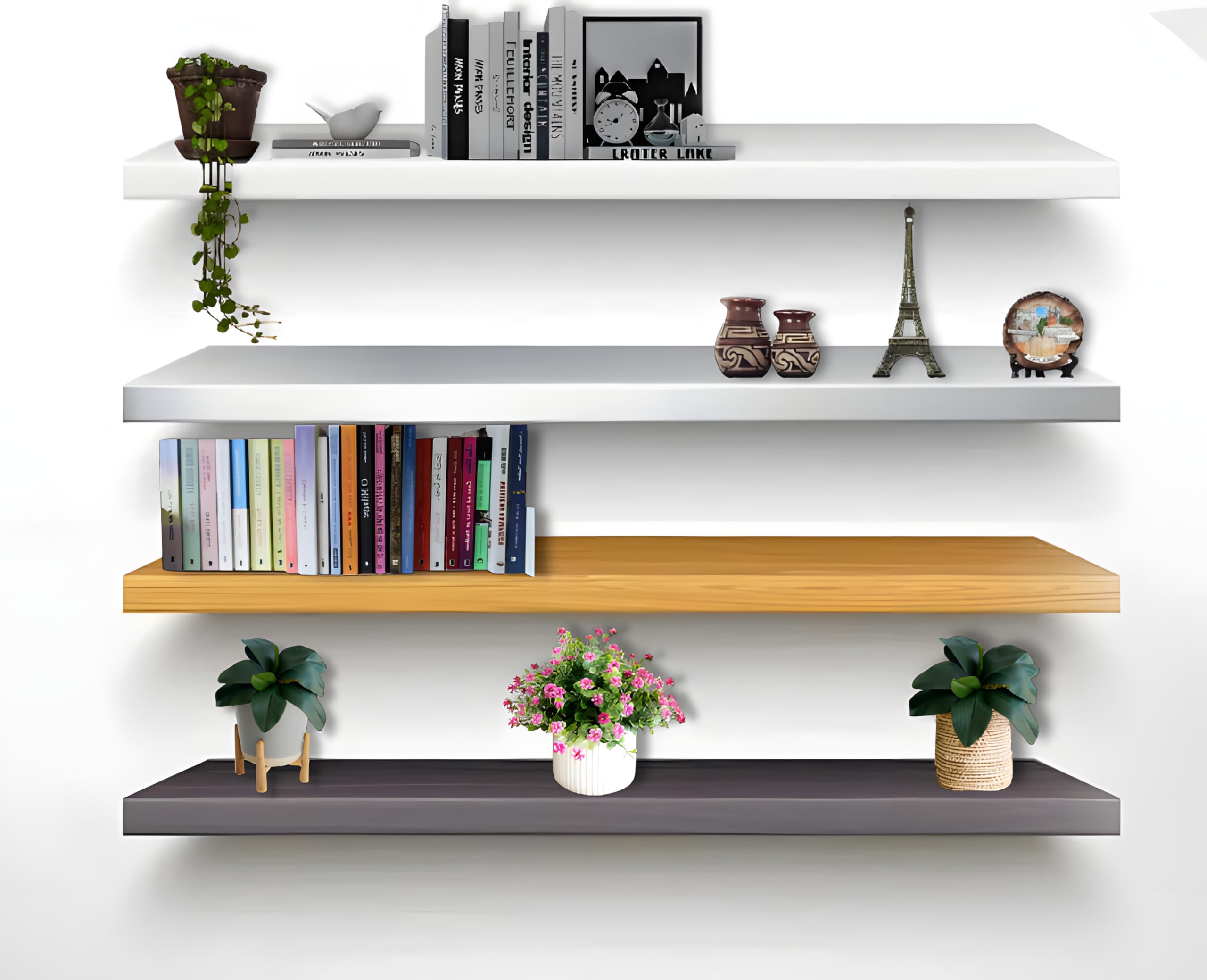 Shine Hardware Oversized Cabinet Shelves - Melamine 3/4'' Thick - Custom Organize Space with Stylish Cabinet Melamine Shelves - Perfect Solution for Home & Office (White, 12 Depth x 53 Inches Length)