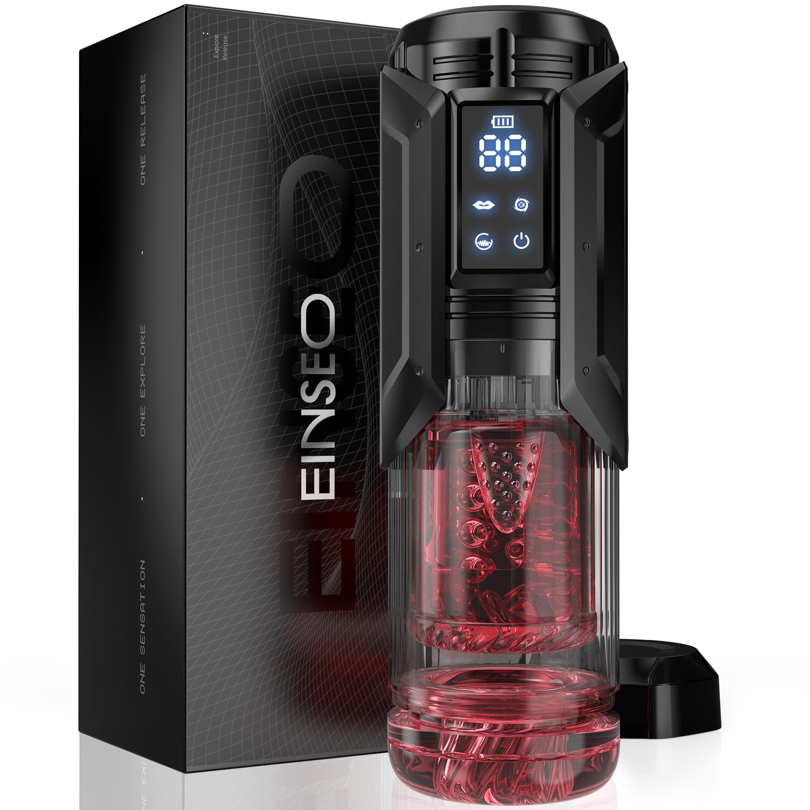 Sex Toys for Men Penis Pump - EINSEO AI Sync Waterproof Male Masturbator Stroker with 7 Sucking Thrusting Rotating & 7 Licking Modes, Adult Toys Pocket Pussy Mens Sex Toy Blowjob Sex Machine Bath Item