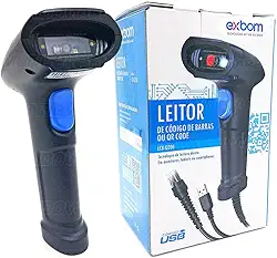 Leitor de Código de Barras e QR Code com Leitura Direto na Tela em Monitor Tablet Celular Com Fio USB 1.8 metros Exbom LCB-Q200