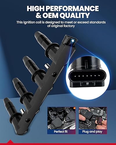 Miniatura 2 de KAX Bobina de encendido UF620, apta para Sonic 2012-2018, Cruze 2011-2015, Aveo5 2009-2011, Aveo 2009-2011, Cruze Limited 2016-2016, G3 2009-2010,