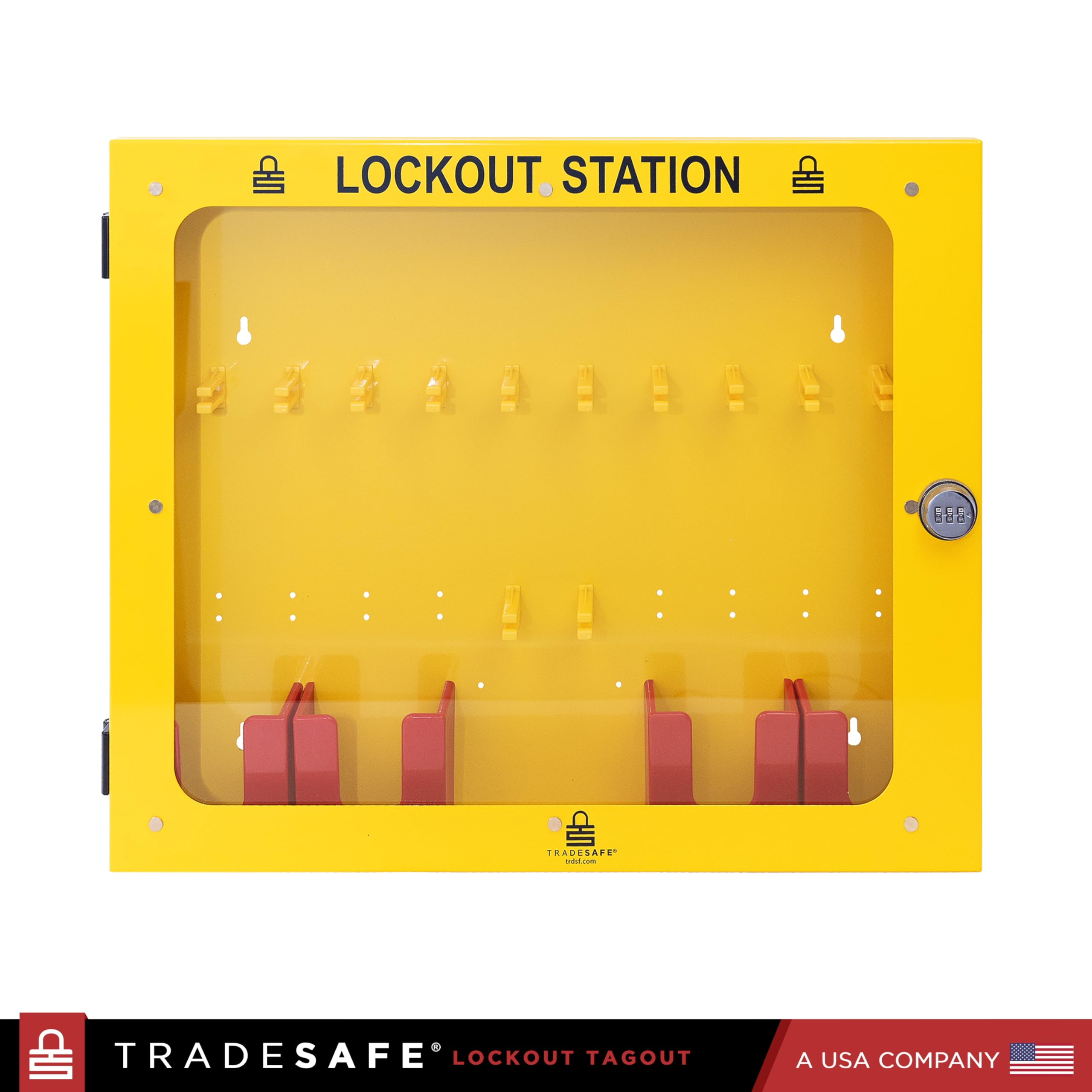 TRADESAFE Estación de etiquetado de bloqueo, estación de etiquetado de bloqueo sin llenar, no incluye dispositivos Loto, kit de montaje en pared, estación de bloqueo 22-1/2 x 18 x 3 pulgadas