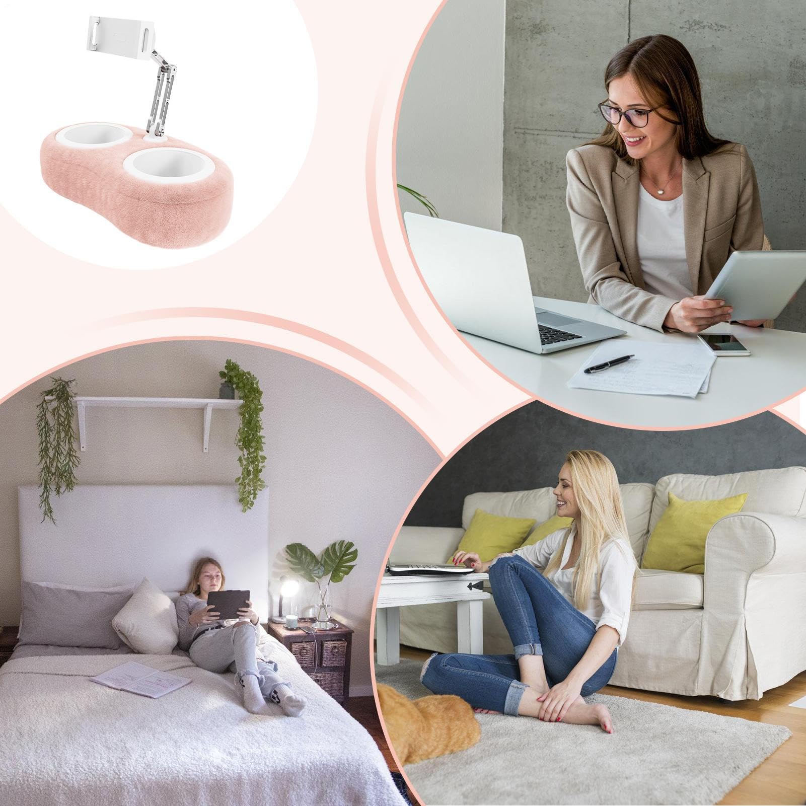 Supporto Per Tablet A Cuscino Per Telefoni E Schermi Da 11,9 A 33 cm, | Supporto Tablet Regolabile Da Per Leggere Morbido Leggero Mani Libere Per Divano Lettura Relax
