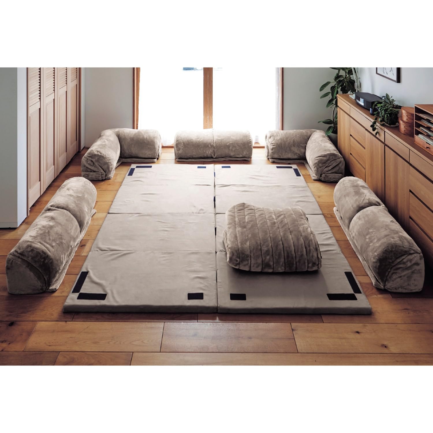 Amazon｜[ベルメゾン] ローソファー セット カバーが洗える あったか