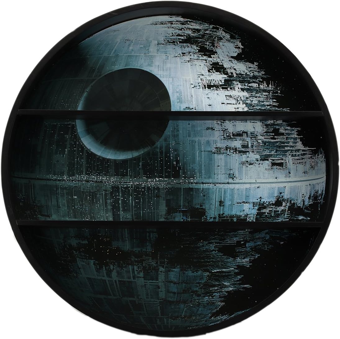 Open Road Brands Star Wars Death Star 3D MDF Black Wood Shelves - an Officially Licensed Product Great Addition to Add What You Love to Your Home/Garage Decor