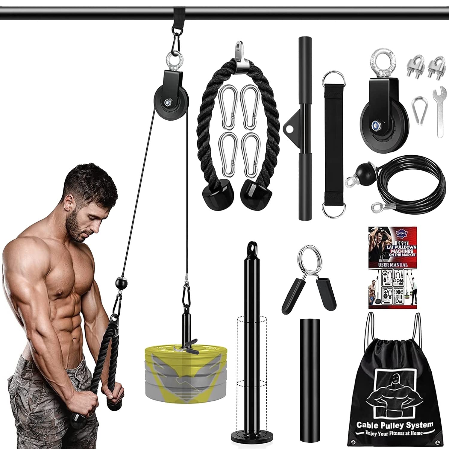 Amazon.co.jp: フィットネスLATプルダウンおよびリフトプーリー