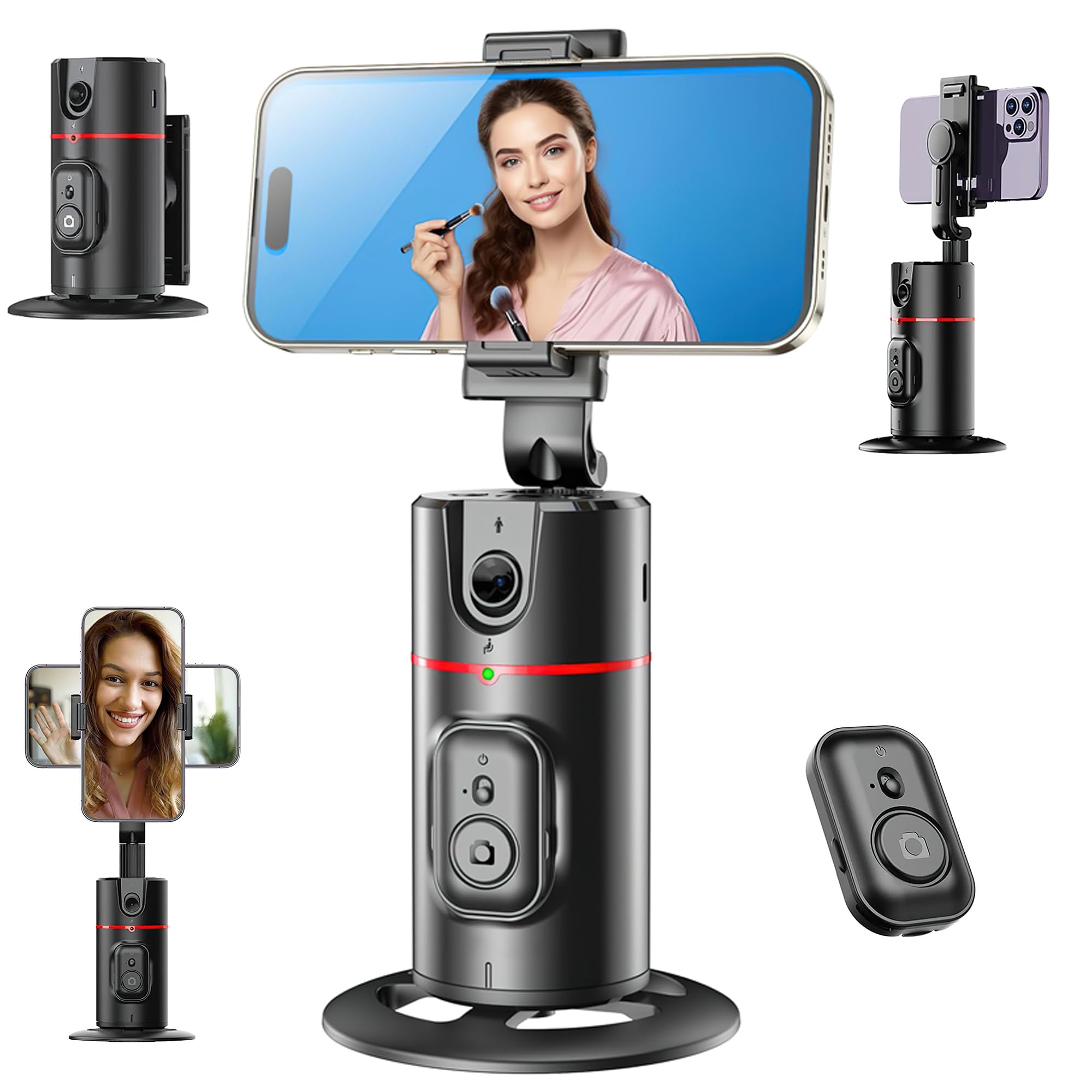 BRAINLE Rechargeable Auto Face Tracking Tripod with Remote, 360 Degree Rotation Auto Tracking Phone Holder, No App, Smart Phone Camera Moving Stand for iPhone Selfie Shooting Video, Live Vlogging (B0CS9V825P) Amazon Price History, Amazon Price Tracker