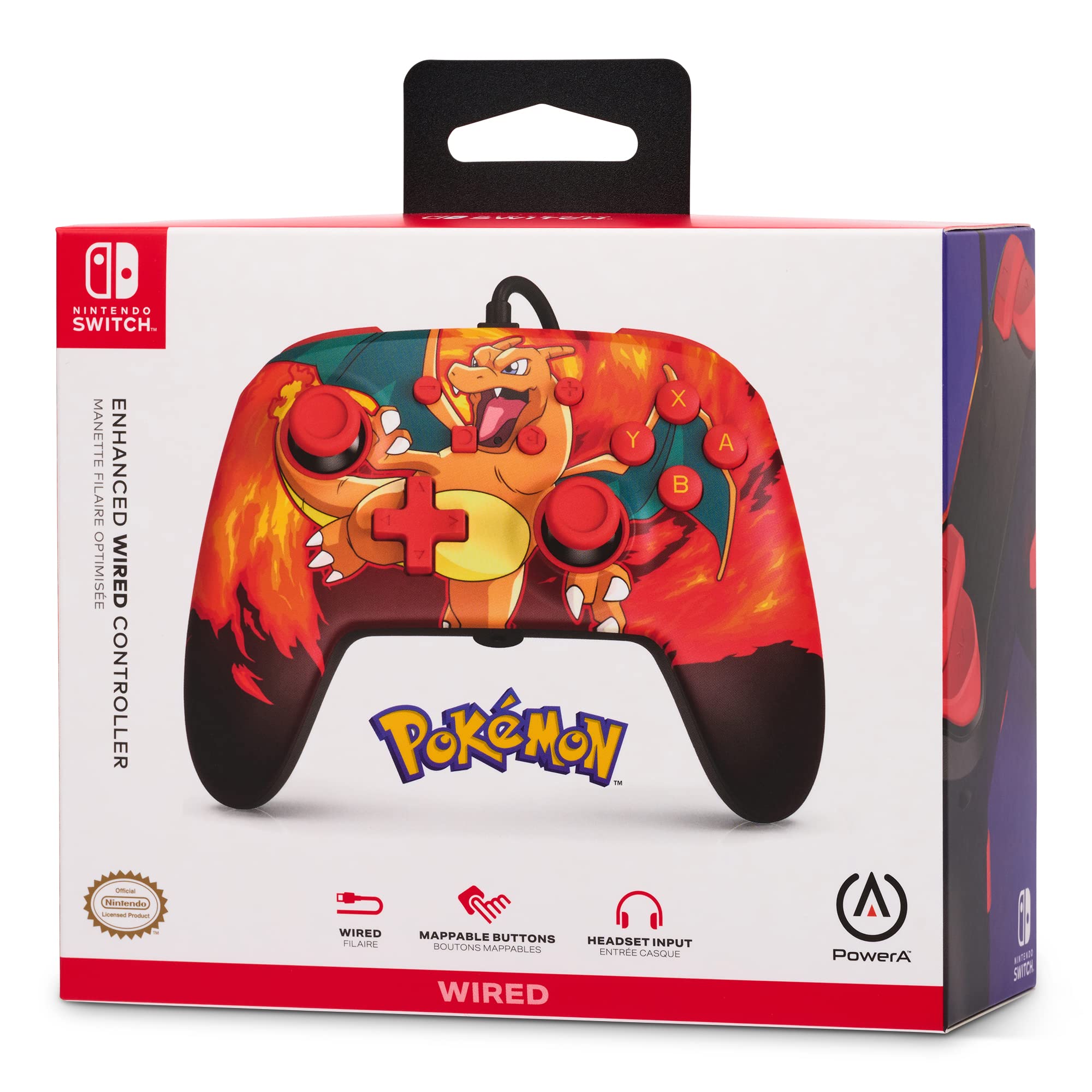 PowerA Verbesserter Controller für Nintendo Switch Pokémon Charizard Vortex Gamepad Kabelgebunden Offiziell Lizenziert