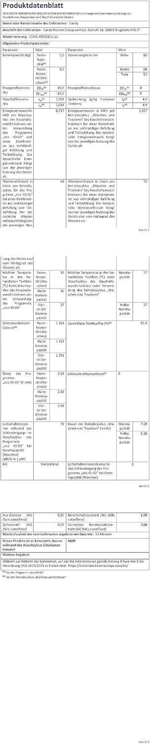 Candy Smart CSWS 4852DE/1-11 Lavasciuga, 8+5 Kg, 1400 Giri, Connettività NFC, Opzione Vapore, Rilevatore Kg, Classe D, 60x53x85 cm, Bianco Candy Smart CSWS 4852DE/1-11 Lavasciuga, 8+5 Kg, 1400 Giri, Connettività NFC, Opzione Vapore, Rilevatore Kg, Classe D, 60x53x85 cm, Bianco