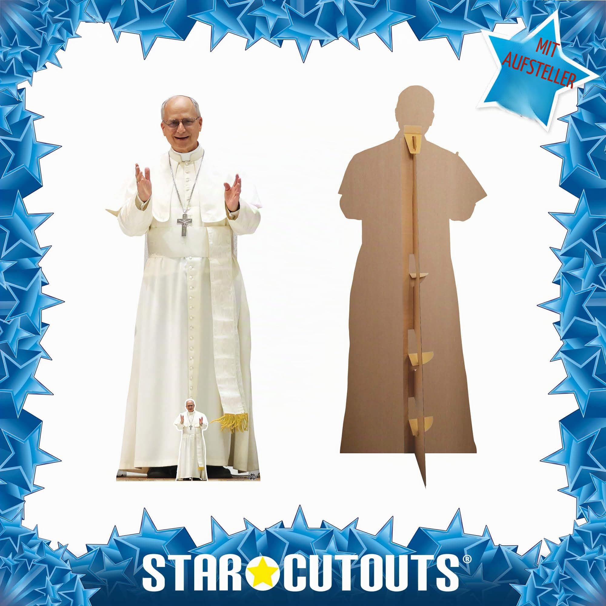 Star Cutouts SC4620 Papst Leo XIV - Pappaufsteller Höhe 176cm - Ideal für Taufe, Kommunion & Konfirmation Geschenk
