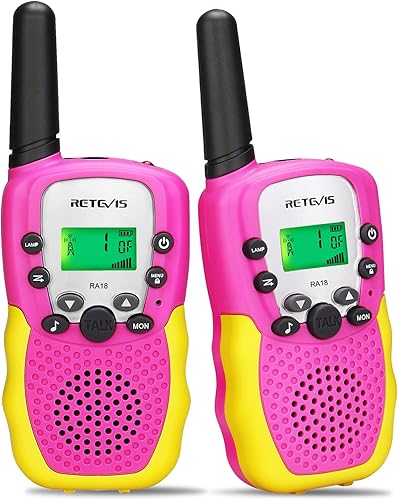 Retevis RA18 Walkie Talkie para niños, juguetes Walkie Talkie para niñas de 6 a 12 años, 22 CH, largo alcance, linterna integrada, regalos de