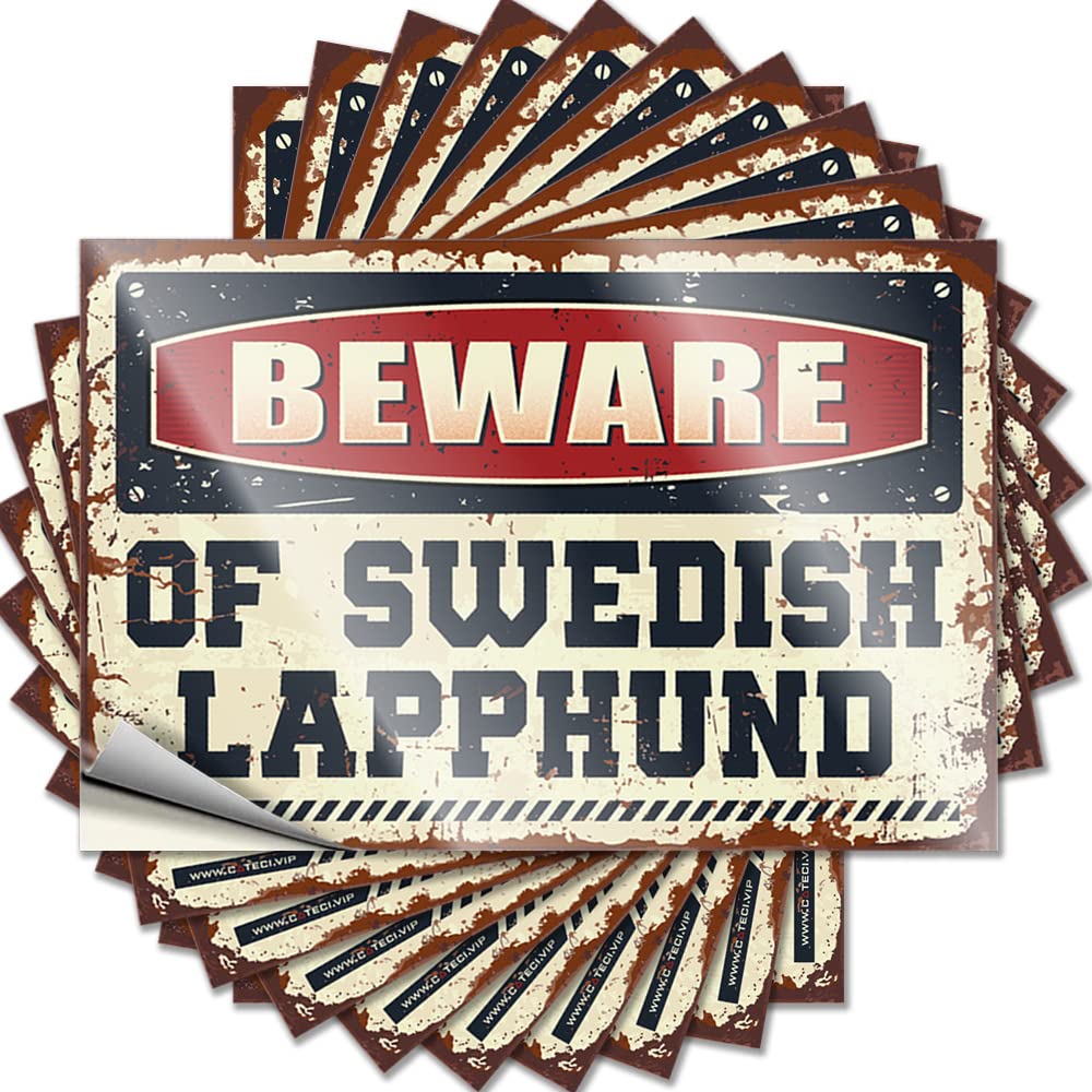 Half Decals, Home Bar Decor Window Beware of Swedish Lapphund | Funny Quote Silicone Decals(12X18CM)