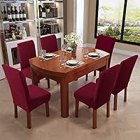 Vista 24 de Fundas para sillas de comedor, fundas para sillas de comedor, fundas elásticas para sillas Parsons, funda protectora para silla de comedor, cocina