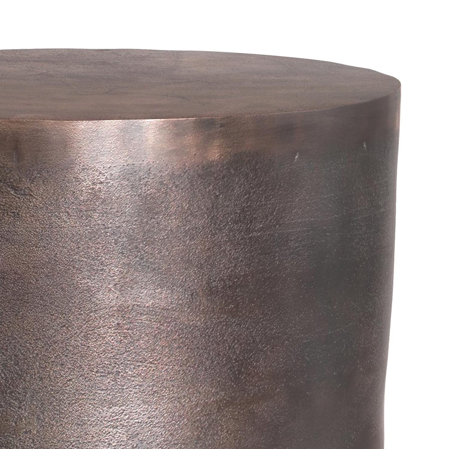 SIMPLIHOME Nova 19" Wide Round Iron Table in Copper Ombre | Industrial cast aluminum accent table with handcrafted finish; assembled side table or end table for living room or bedroom.