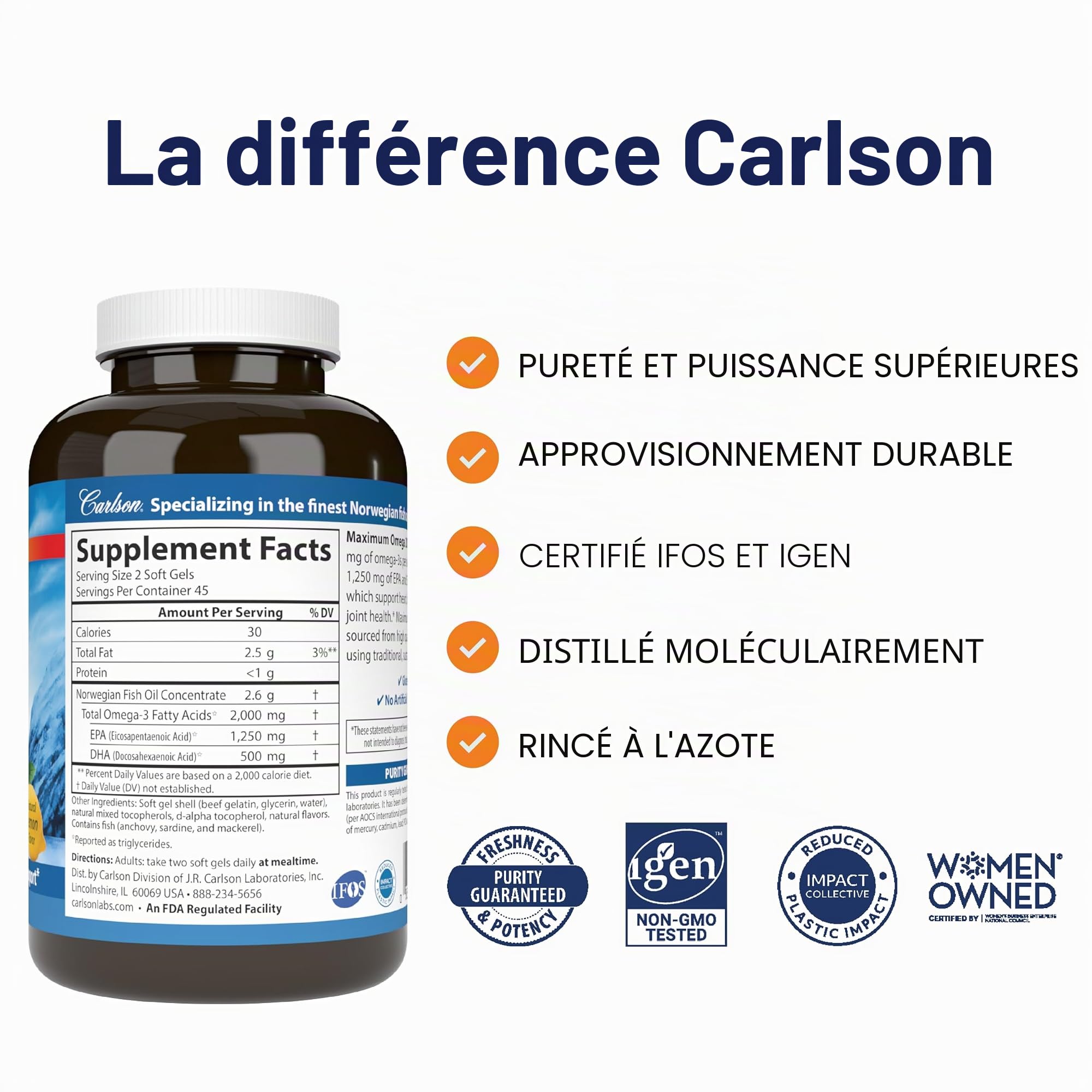 Carlson Labs - Maximum Omega 2000-90 Gélules