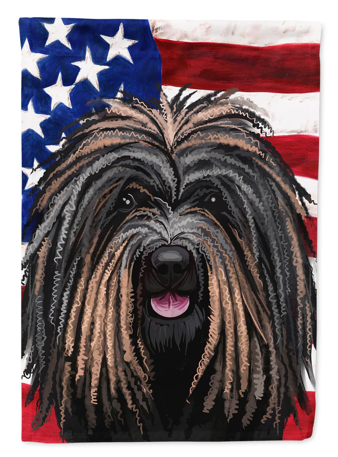 Caroline's Treasures CK6666CHF - Bandiera americana a forma di cane Puli, misura grande, multicolore