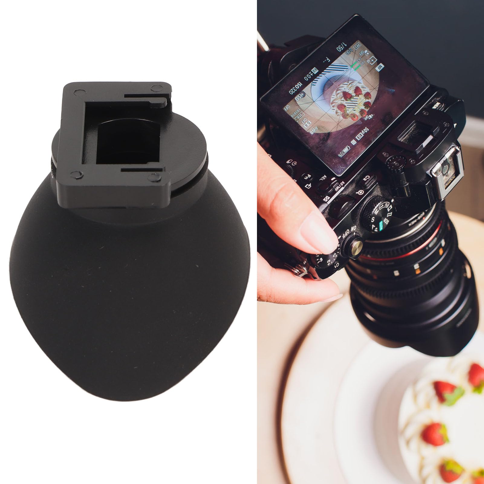 Eyepiece, Rubber and ABS Viewfinder Precise Size Scratch Proof Comfortable Fit for Photography