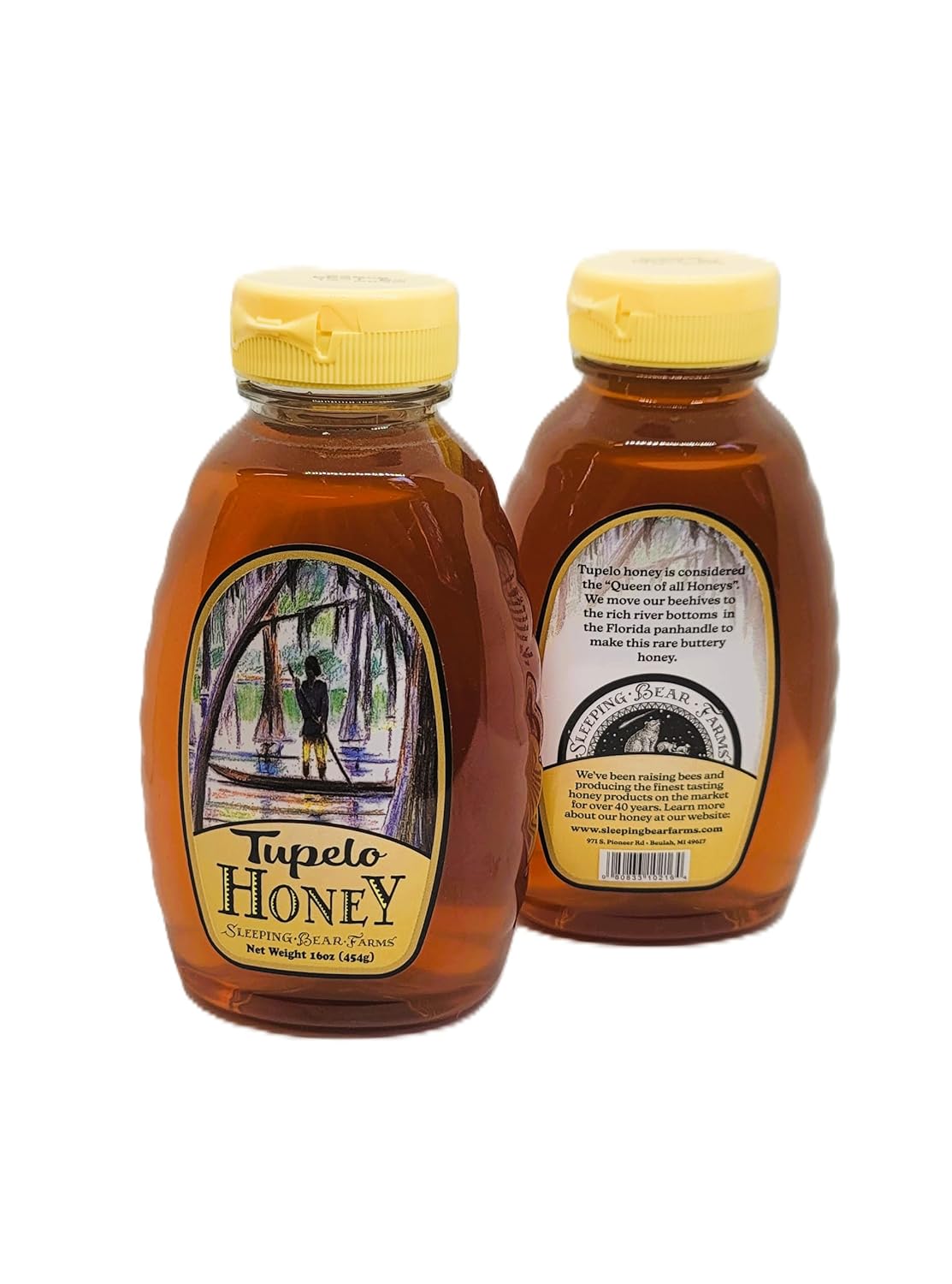 2 pack of Tupelo Honey 16oz. (32oz) Bottles- Premium from Sleeping Bear Farms Beekeepers in the Florida Apalachicola River Basin